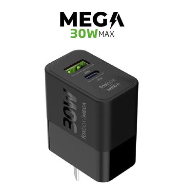 CARGADOR DE PARED A USB C + USB A 30W C/CABLE USB C FOXBOX