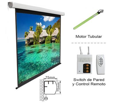 PANTALLA PROYECTOR INTELAID ELECTRICA C/CONTROL 3 X 2.20M