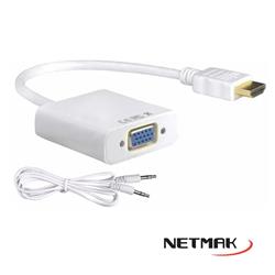 CONVERSOR HDMI A VGA C/AUDIO 3.5MM NETMAK