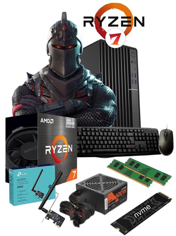 PC AMD RYZEN 7 5700G 8GB D4 128GB NVME A520 KIT +WIFI