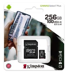 TARJETA MICROSD 256GB KINGSTON UHS I U1 CANVAS PLU