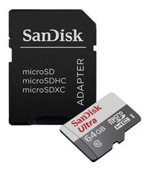 TARJETA MICROSD 64GB SANDISK ULTRA 100MB-S UHS-I C10